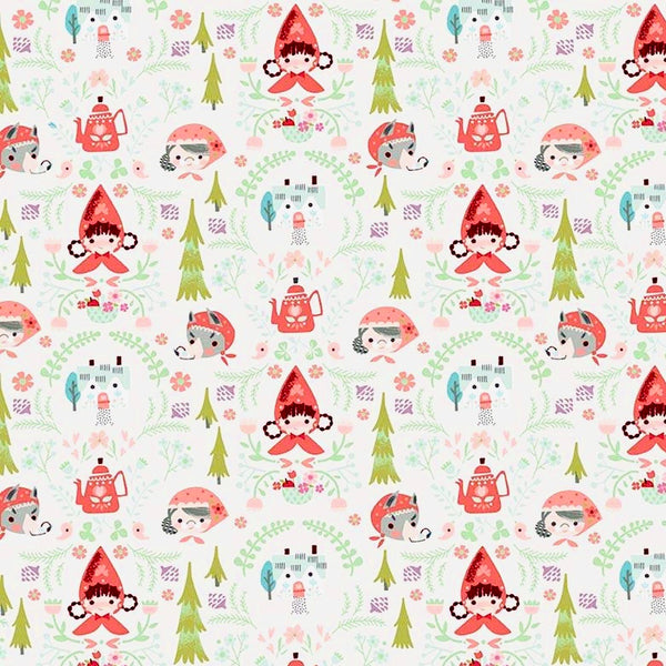 Little Red in the Woods Damask Cream