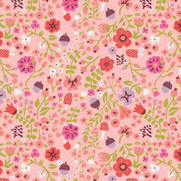 Little Red in the Woods Floral Pink
