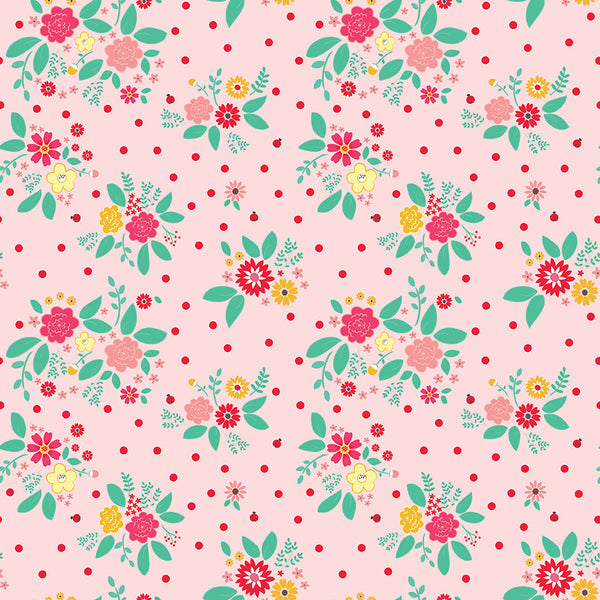 Rose Lane Flower Bed in Pink by Beverly McCullough for Riley Blake Designs C8671-PINK-RM