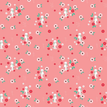Rose Lane Cat Floral Dark Pink