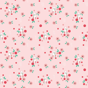 Rose Lane Cat Floral Pink