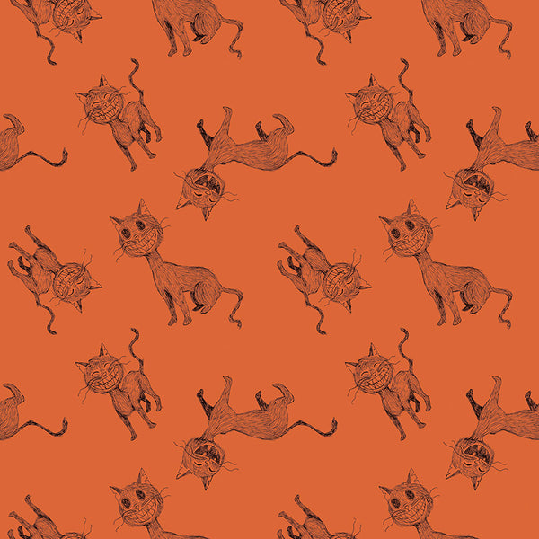 Scaredy Cat Main in Dark Orange by Amanda Niederhauser C9410-DKORANGE
