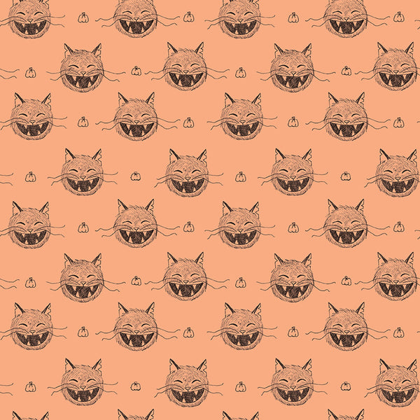 Scaredy Cat Heads in Light Orange by Amanda Niederhauser C9411-LTORANGE