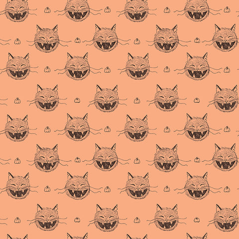 Scaredy Cat Heads in Light Orange by Amanda Niederhauser C9411-LTORANGE