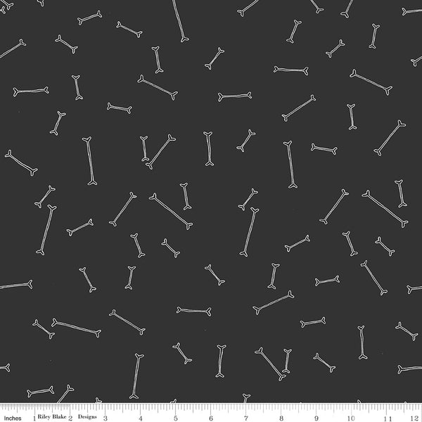 Scaredy Cat Bones in Charcoal by Amanda Niederhauser C9413-Charcoal