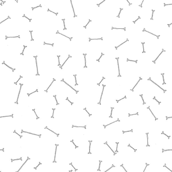 Scaredy Cat Bones in White by Amanda Niederhauser C9413-WHITE