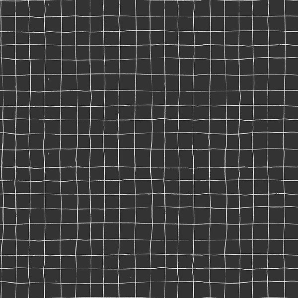 Scaredy Cat Grid in Charcoal by Amanda Niederhauser C9416-CHARCOAL