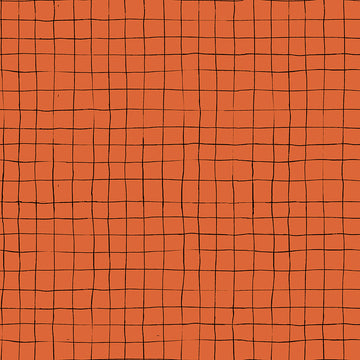 Scaredy Cat Grid in Dark Orange by Amanda Niederhauser C9416-DKORANGE