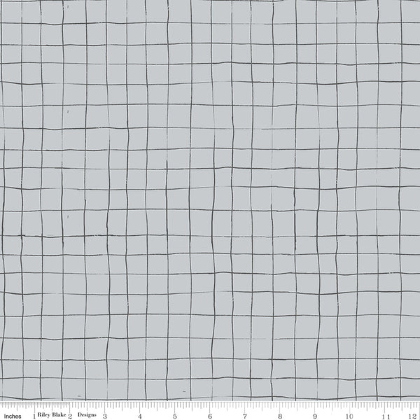 Scaredy Cat Grid in Gray by Amanda Niederhauser C9416-Gray