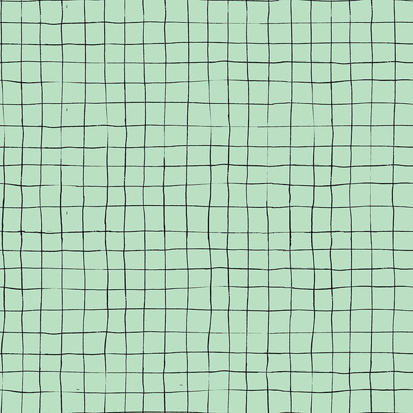 Scaredy Cat Grid in Mint by Amanda Niederhauser C9416-MINT