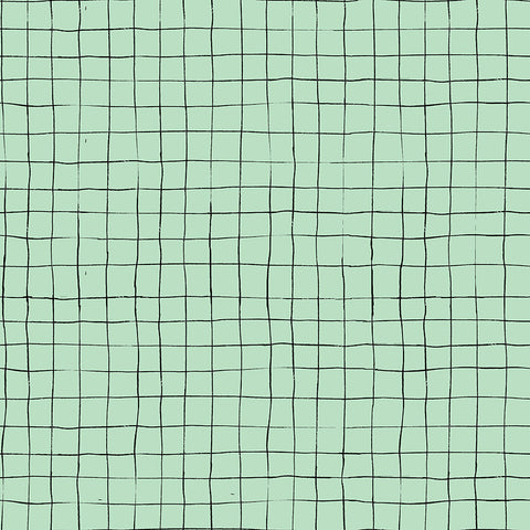 Scaredy Cat Grid in Mint by Amanda Niederhauser C9416-MINT