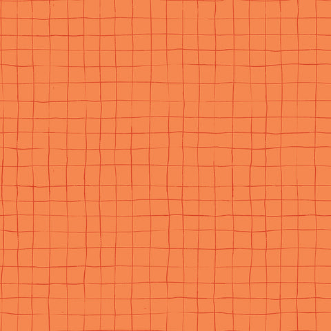 Scaredy Cat Grid in Orange by Amanda Niederhauser C9416-ORANGE