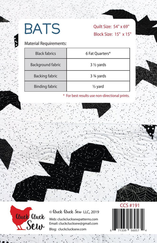 Bats quilt pattern by Allison Harris
