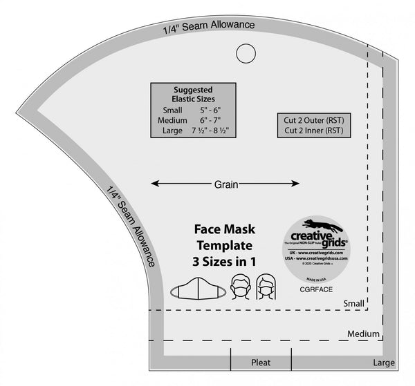 Face Mask Template 3 Sizes in 1