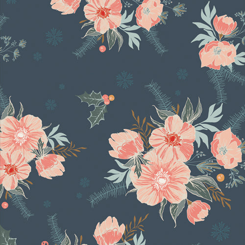 Cozy and Magical Frosted Roses in Midnight by Maureen Cracknell CMA-25120