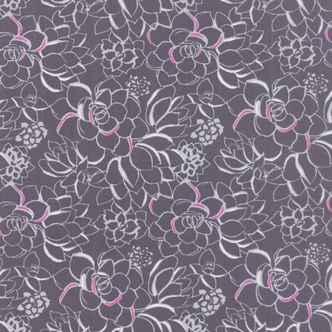 Canyon Succulent Moonlight on Grey by Kate Spain for Moda Fabrics