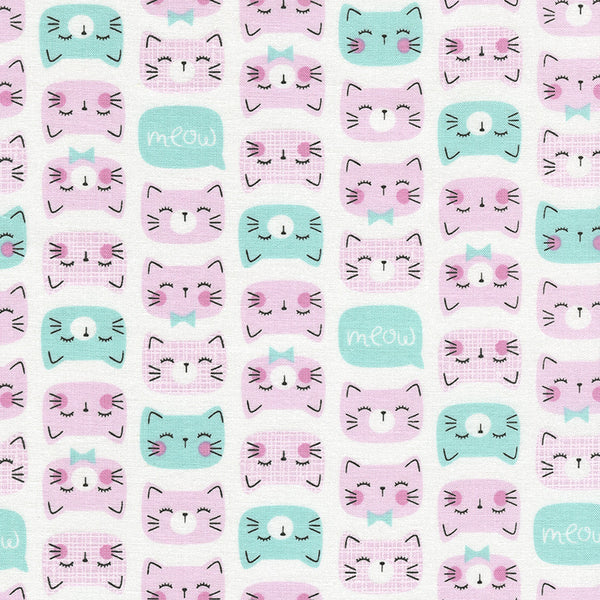 Cat Faces in Pink by Timeless Treasures