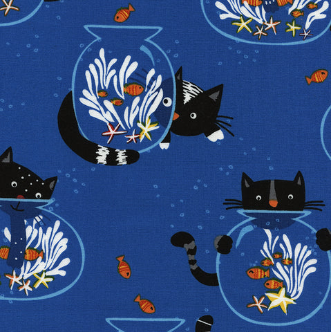 Cats and Fishbowls by Timeless Treasures