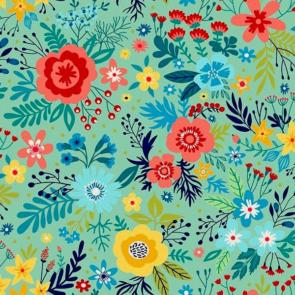 Chloe Large Floral Teal