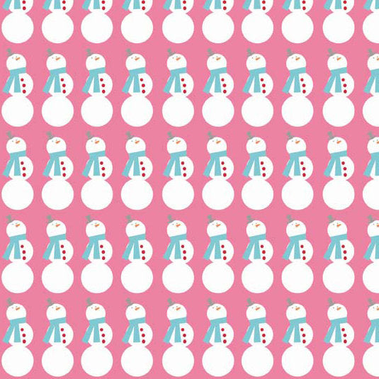 Christmas Basics Snowman on Pink by Riley Blake Designs