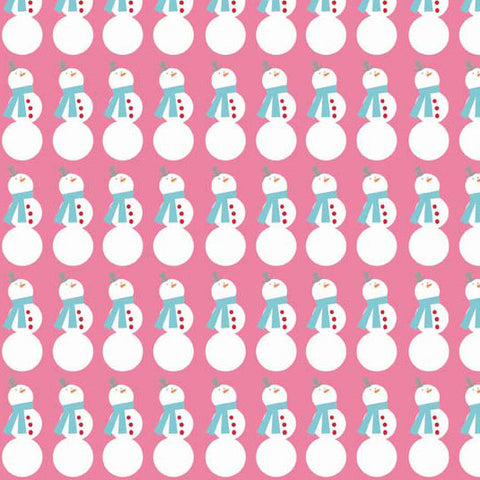 Christmas Basics Snowman on Pink by Riley Blake Designs