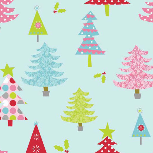 Christmas Basics Tree on Blue by Riley Blake Designs