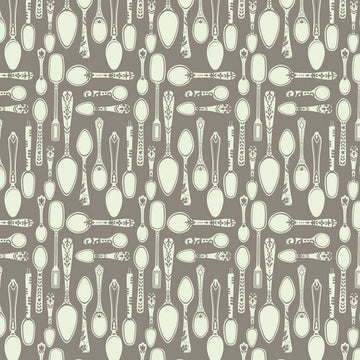 Clementine Spoonful of Sugar on Taupe by Blend Fabrics