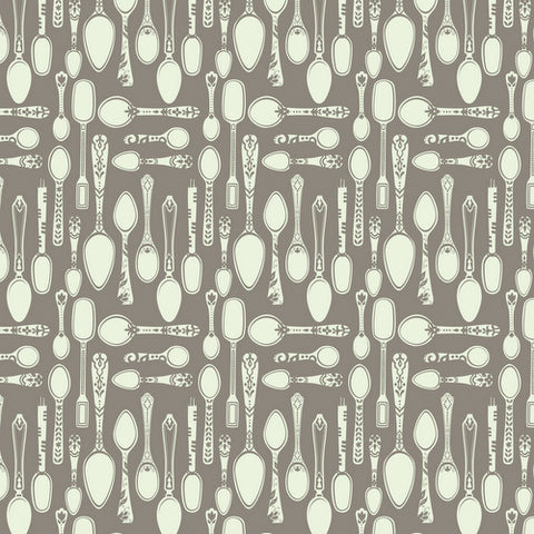 Clementine Spoonful of Sugar on Taupe by Blend Fabrics