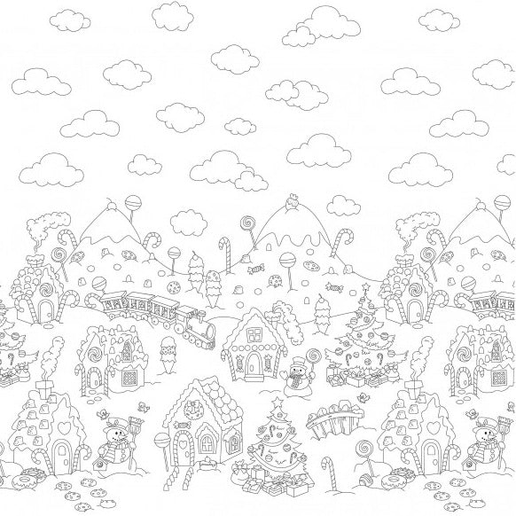 Color Me Christmas Candy Border by Michael Miller Fabrics