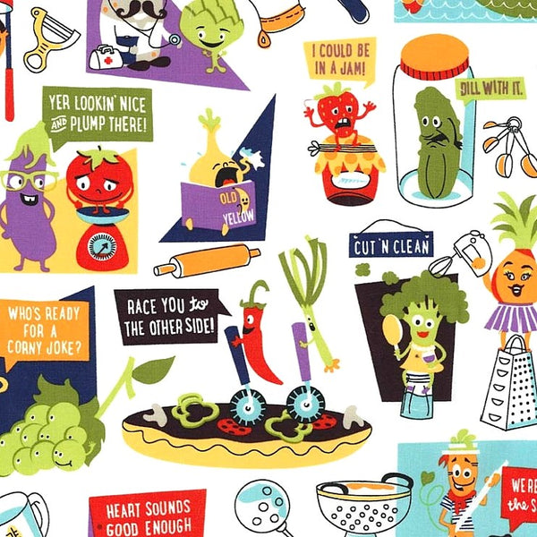 Corny Jokes in Multi by Michael Miller Fabrics