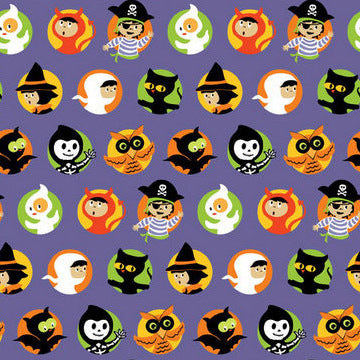 Costume Clubhouse Cameo on Purple by Sheri Berry for Riley Blake