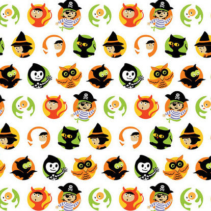 Costume Clubhouse Cameo on White by Sheri Berry for Riley Blake