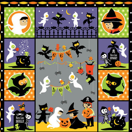 Costume Clubhouse Panel on Gray by Sheri Berry for Riley Blake