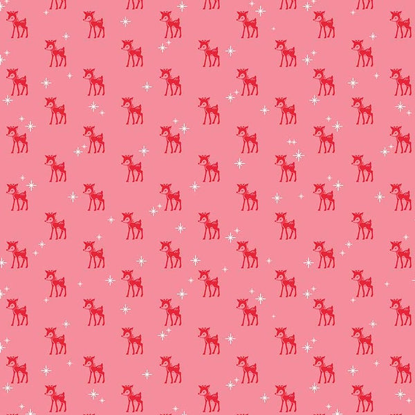 Cozy Christmas Reindeer in Pink by Lori Holt for Riley Blake Designs