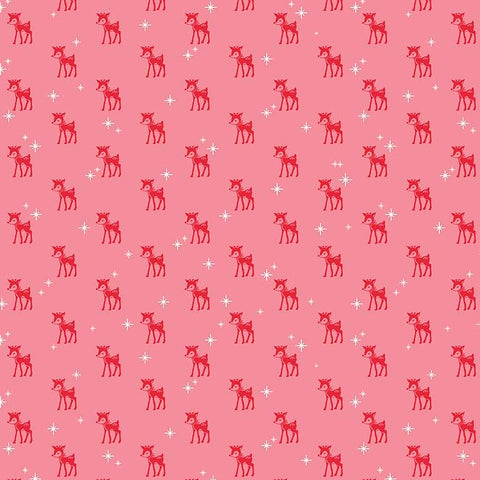 Cozy Christmas Reindeer in Pink by Lori Holt for Riley Blake Designs