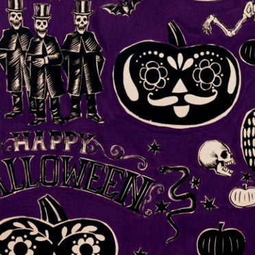Crafty Calaveras in Prune by Alexander Henry Fabrics