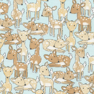 Deer on Aqua by Gail Cadden for Timeless Treasures