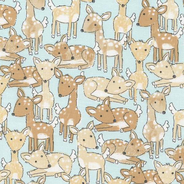 Deer on Aqua by Gail Cadden for Timeless Treasures