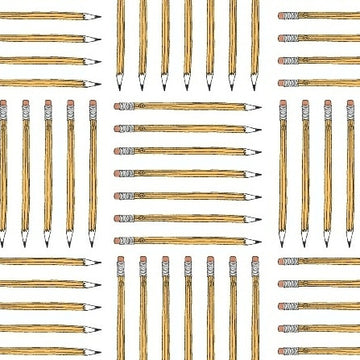 Desk Job Pencils on White by Windham Fabrics