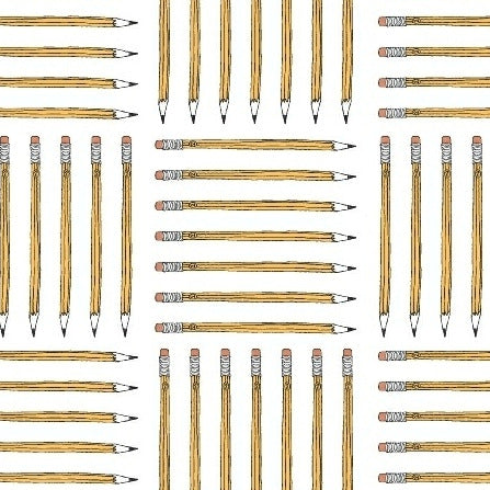 Desk Job Pencils on White by Windham Fabrics