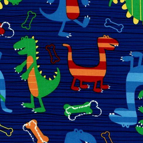 Dino Dudes in Navy by Michael Miller Fabrics