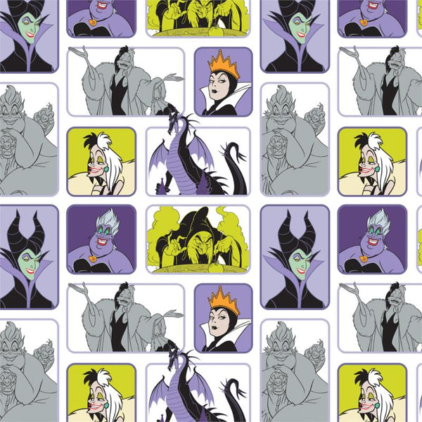 Disney Villains Wicked Women on White by Camelot Cottons