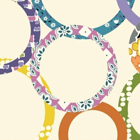 Downtown Rings in Cream by LB Krueger for Winham Fabrics