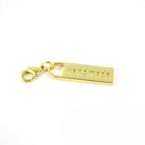 Metal Zipper Pull Handmade in Gold