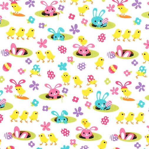 Easter Gnomes Spring Meadow by Michael Miller Fabrics