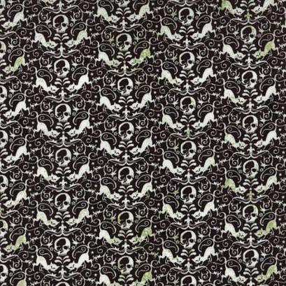 Eerie Toil Trouble on Black by Basicgray for Moda Fabrics