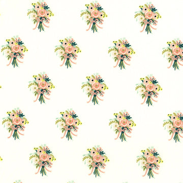 English Garden Bouquet in Cream by Rifle Paper Co, cream quilting cotton with floral bouquets