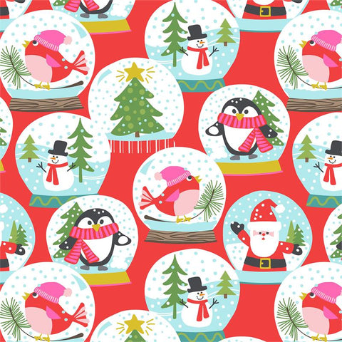 Even a Mouse Christmas Carolers on Red by Blend Fabrics