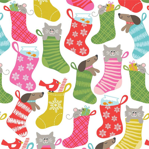 Even a Mouse Stocking Stuffers on White by Blend Fabrics