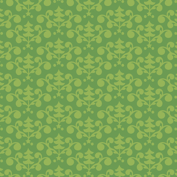 Even a Mouse Tree Damask in Green by Blend Fabrics